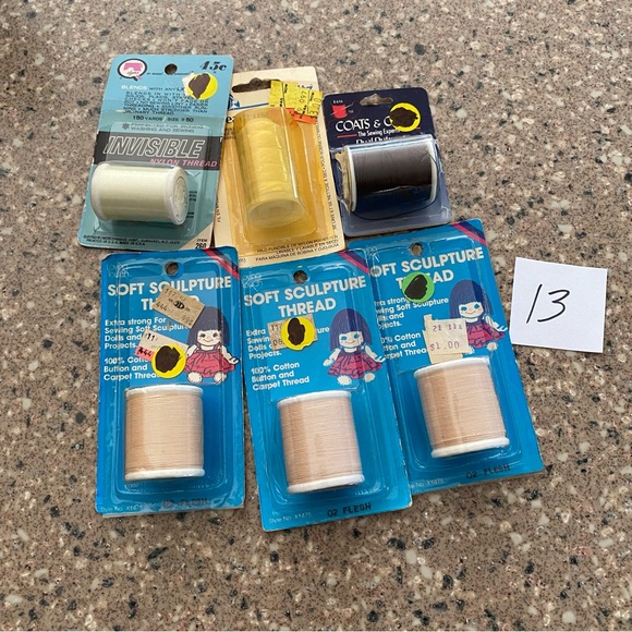 6 New Spools of Soft Sculpture Thread, Invisible Thread, Thread Fuse & Carpet Th - Picture 1 of 2